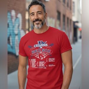 Boston Red Sox 2013 World Series Champions T-Shirt Size L Red MLB Baseball